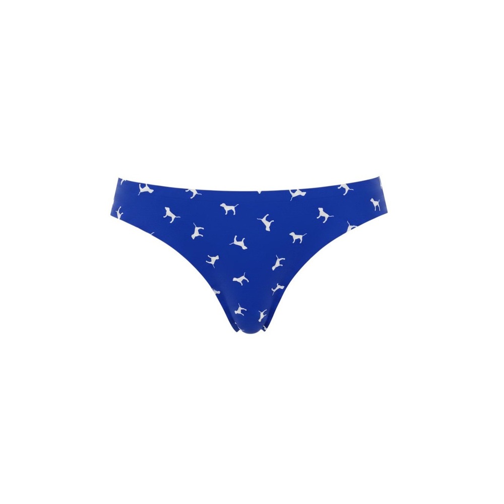 Victoria's Secret PINK Thong Women M Blue NEW Logo Seamless Cutout Underwear